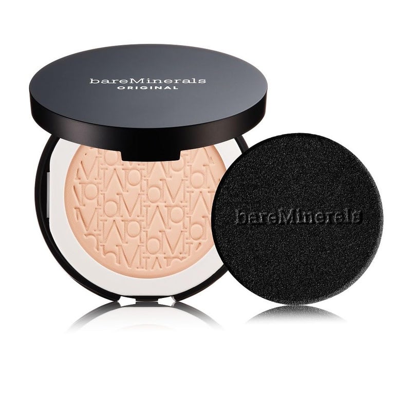 bareMinerals Original Pressed Powder Foundation Mineral SPF 15  TalcFree Natural Matte Finish Buildable Coverage Vegan Clean Beauty